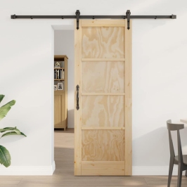 Slīdošās Durvis Orkdal Brūna 73.5 X 198.5 Cm Priedes Masīvkoks Vidaxl