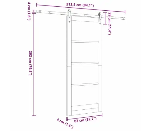 Slankios Durys Orkdal Ruda 83 X 202 Cm Pušies Masyvas