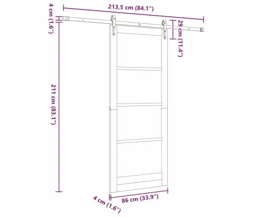 Libisev Uks Orkdal Pruun 86 X 211 Cm Männipuit