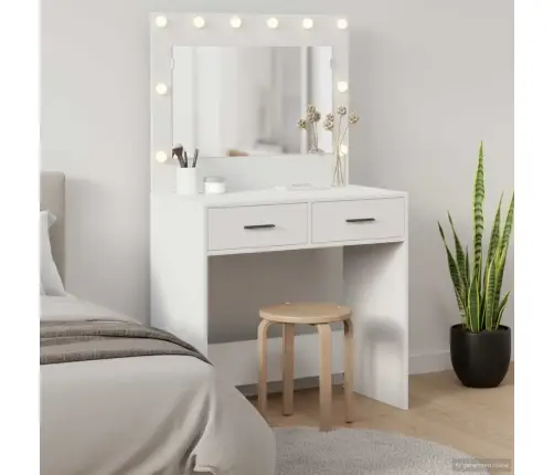 Meigisoe Sahtliga Peegliga Valge 78.5 X 41 X 135 Cm Tehispuit