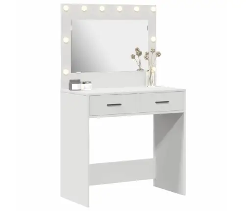 Meigisoe Sahtliga Peegliga Valge 78.5 X 41 X 135 Cm Tehispuit