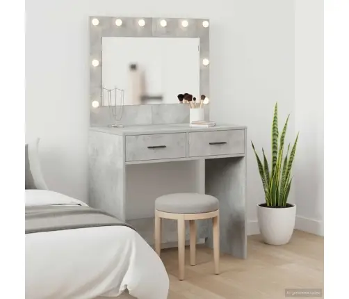 Kosmetinis Staliukas Su Stalčių Betono Pilka 78.5 X 41 X 135 Cm