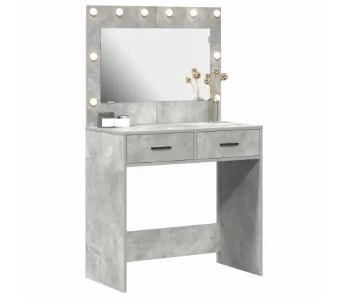 Kosmetinis Staliukas Su Stalčių Betono Pilka 78.5 X 41 X 135 Cm