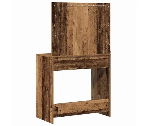 Grima Galdiņš Ar Led Gaismām Vecs Koks 78,5X41X135 Cm Vidaxl