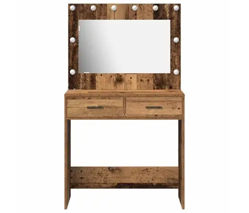 Grima Galdiņš Ar Led Gaismām Vecs Koks 78,5X41X135 Cm Vidaxl