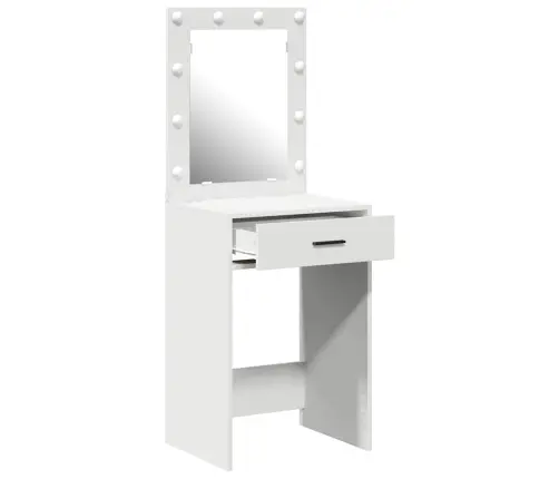 Tualetes Galds Ar Led Gaismām Balts 50X41X135 Cm Vidaxl