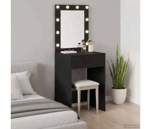 Kosmetinis Staliukas Su Stalčių Juoda Ąžuolo 50 X 41 X 135 Cm