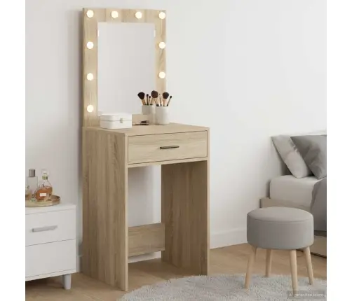 Apmaksas Galdiņš Ar Led Gaismām, Sonoma Ozols 50X41X135 Cm Vidaxl