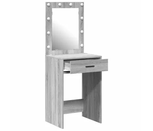 Kosmētikas Galds Ar Led Gaismiņām Pelēks Sonoma 50X41X135 Cm Vidaxl