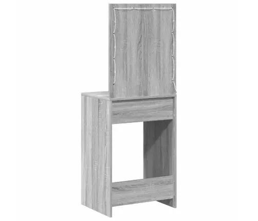 Kosmētikas Galds Ar Led Gaismiņām Pelēks Sonoma 50X41X135 Cm Vidaxl