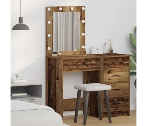 Meigisoe Sahtliga Peegliga Vana Puit 50 X 41 X 135 Cm Tehispuit