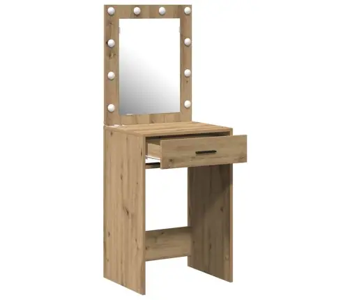 Tualetes Galds Ar Led Gaismām Amatniecības Ozols 50X41X135 Cm Vidaxl