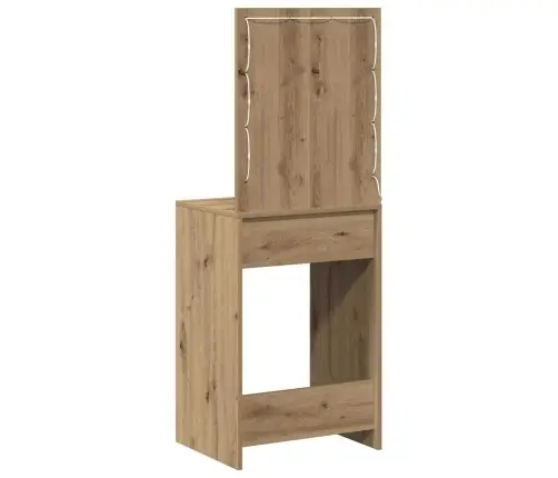 Tualetes Galds Ar Led Gaismām Amatniecības Ozols 50X41X135 Cm Vidaxl