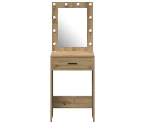 Tualetes Galds Ar Led Gaismām Amatniecības Ozols 50X41X135 Cm Vidaxl