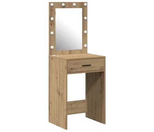 Tualetes Galds Ar Led Gaismām Amatniecības Ozols 50X41X135 Cm Vidaxl