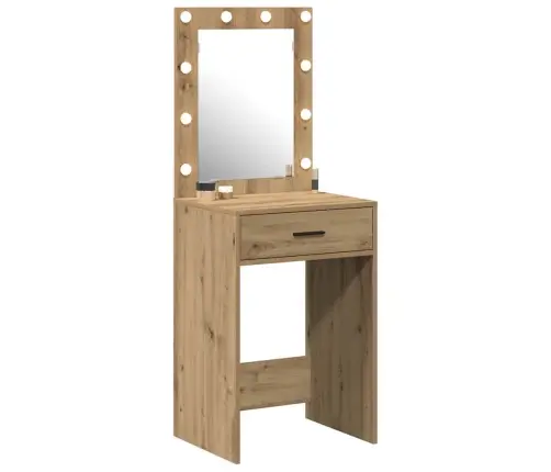 Tualetes Galds Ar Led Gaismām Amatniecības Ozols 50X41X135 Cm Vidaxl