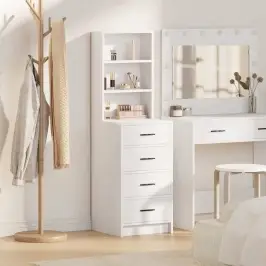 Augstais Skapītis Balts 40 X 41 X 135 Cm Inženierijas Koks Vidaxl