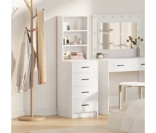 Aukštas Spintelė Balta 40 X 41 X 135 Cm Apdirbta Mediena