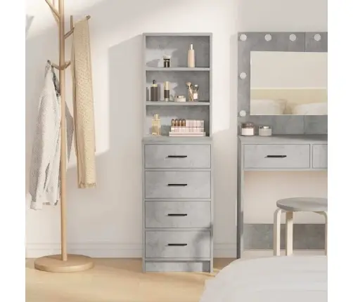 Augstais Skapītis Ar Atvilktni Betona Pelēka 40 X 41 X 135 Cm Vidaxl