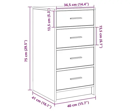 Bufete Balta 40X41X75 Cm Inženierijas Koks Vidaxl