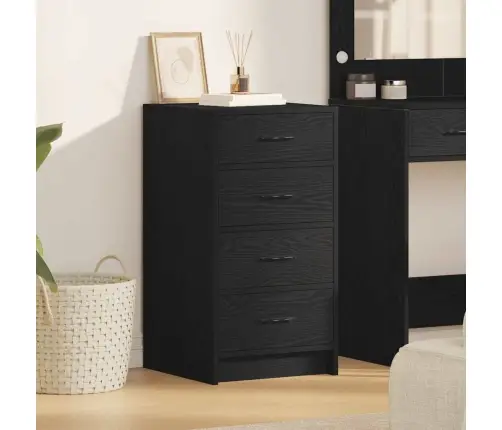 Sānu Galds Melnā Ozolā 40X41X75 Cm Inženierijas Koks Vidaxl