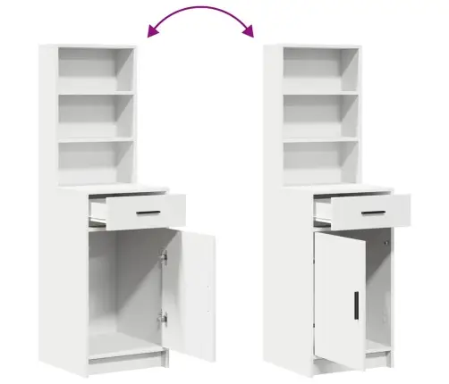 Augstais Skapītis Balts 40 X 40.5 X 135 Cm Inženierijas Koks Vidaxl