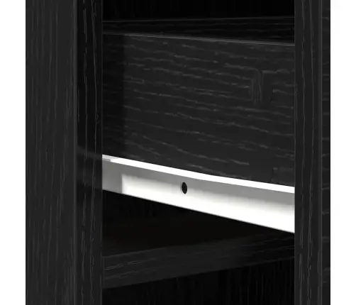 Augstais Skapis Melnā Ozola - 40X41X135 Cm, Izgatavots No Inženierijas Koka Vidaxl