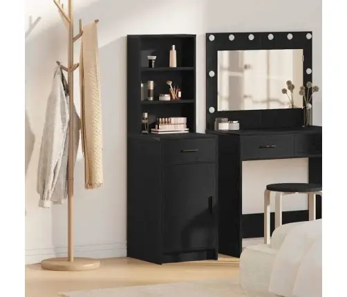 Augstais Skapis Melnā Ozola - 40X41X135 Cm, Izgatavots No Inženierijas Koka Vidaxl