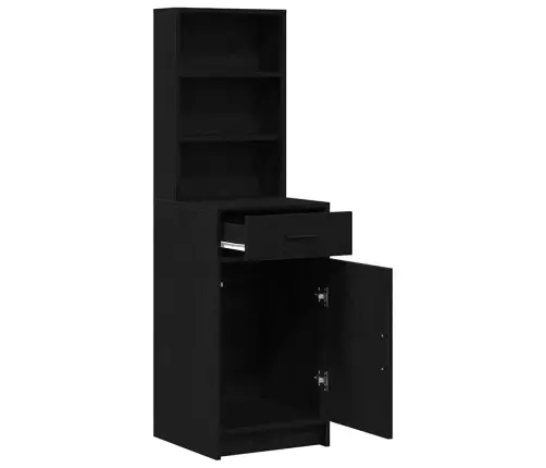 Augstais Skapis Melnā Ozola - 40X41X135 Cm, Izgatavots No Inženierijas Koka Vidaxl