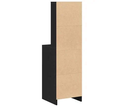 Augstais Skapis Melnā Ozola - 40X41X135 Cm, Izgatavots No Inženierijas Koka Vidaxl