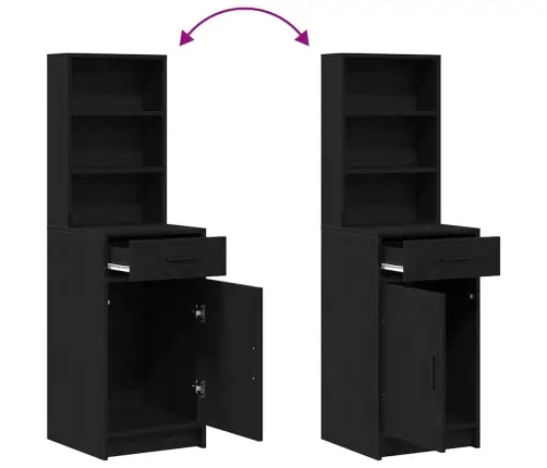 Augstais Skapis Melnā Ozola - 40X41X135 Cm, Izgatavots No Inženierijas Koka Vidaxl