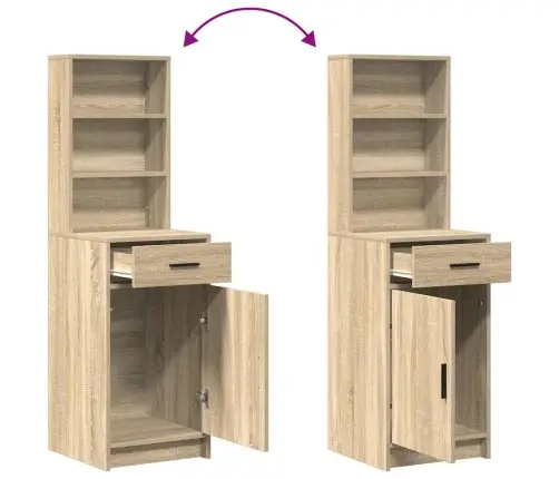 Augstais Skapītis Ar Atvilktni Sonomas Ozola 40 X 40.5 X 135 Cm Vidaxl