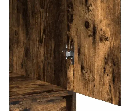 Augstais Skapis Dūmota Ozola, 40X41X135 Cm, Izgatavots No Inženierijas Koka Vidaxl