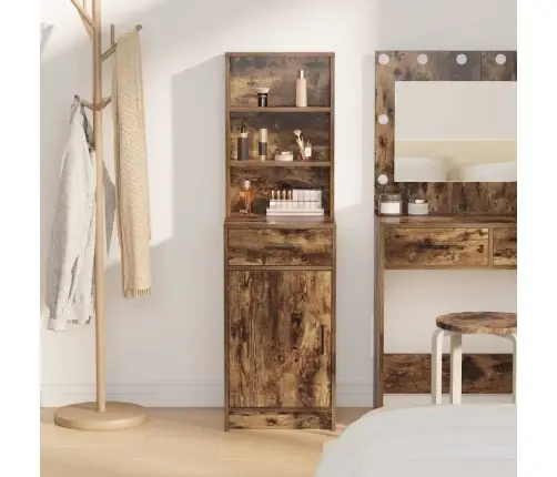 Augstais Skapis Dūmota Ozola, 40X41X135 Cm, Izgatavots No Inženierijas Koka Vidaxl