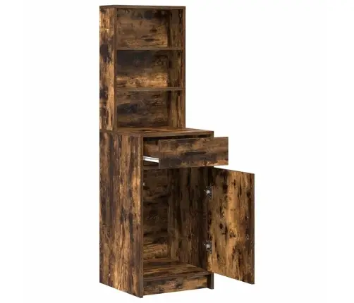 Augstais Skapis Dūmota Ozola, 40X41X135 Cm, Izgatavots No Inženierijas Koka Vidaxl