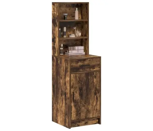 Augstais Skapis Dūmota Ozola, 40X41X135 Cm, Izgatavots No Inženierijas Koka Vidaxl