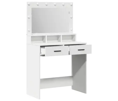 Grima Galds Ar Led Gaismām, Balts, 79X41X135 Cm Vidaxl