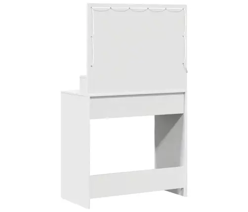 Grima Galds Ar Led Gaismām, Balts, 79X41X135 Cm Vidaxl