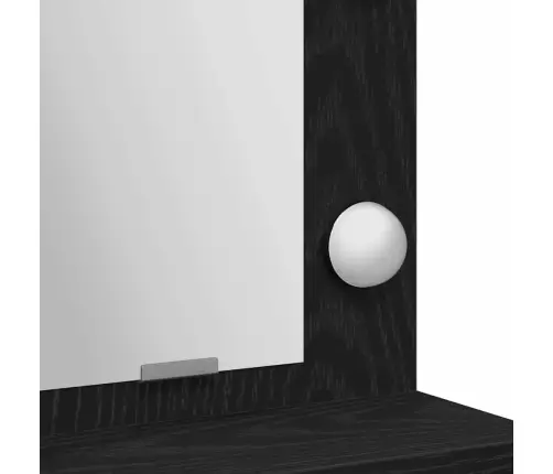 Makiažo Stalas Juodas Ąžuolas 79 X 41 X 135 Cm Apdirbta Mediena