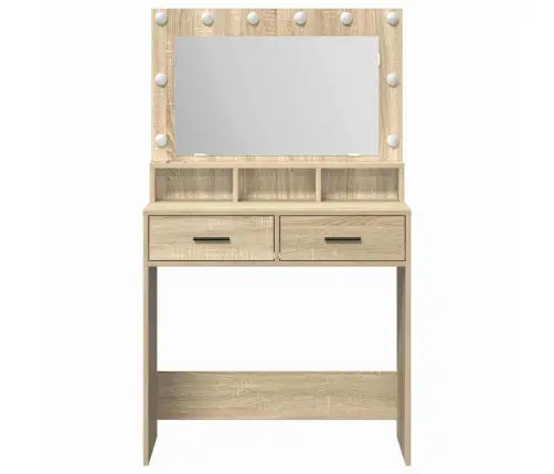 Tualetes Galdiņš Ar Led Gaismām, Sonoma Ozola Krāsā, 79X41X135 Cm Vidaxl