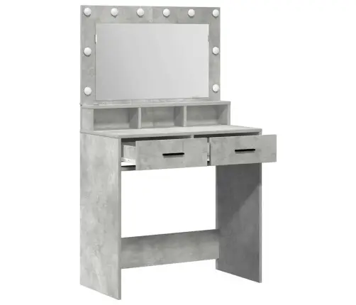 Tualetes Galdiņš Ar Led Gaismām, Betona Pelēks, 79X41X135 Cm Vidaxl