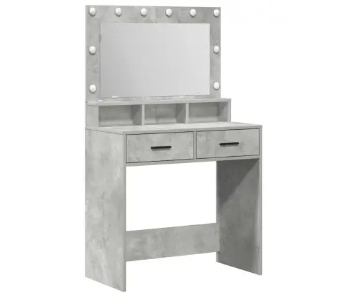 Tualetes Galdiņš Ar Led Gaismām, Betona Pelēks, 79X41X135 Cm Vidaxl