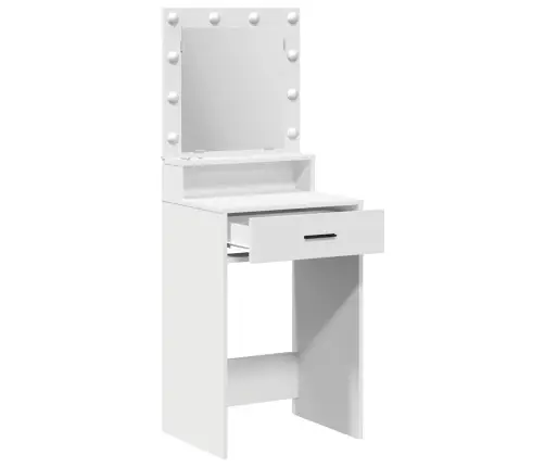 Kosmētikas Galdiņš Ar Led Gaismām, Balts, 50X41X135 Cm Vidaxl