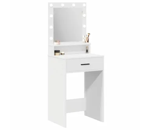 Kosmētikas Galdiņš Ar Led Gaismām, Balts, 50X41X135 Cm Vidaxl