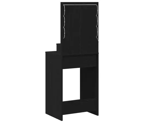 Kosmētikas Galdiņš Ar Led Gaismām, Melns Ozols, 50X41X135 Cm Vidaxl