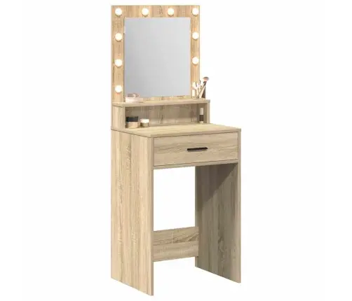 Kosmētikas Galds Ar Led Gaismām, Sonoma Ozols, 50X41X135 Cm Vidaxl Kosmētikas Galds Ar Led Gaismām, Sonoma Ozols, 50X41X135 Cm Vidaxl