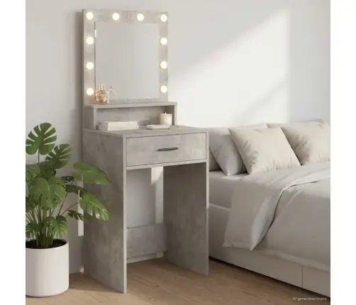 Grima Galdiņš Ar Led Gaismām, Pelēks Betons 50X41X135 Cm Vidaxl