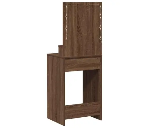 Kosmētikas Galdiņš Ar Led Gaismām, Brūns Ozols, 50X41X135 Cm Vidaxl