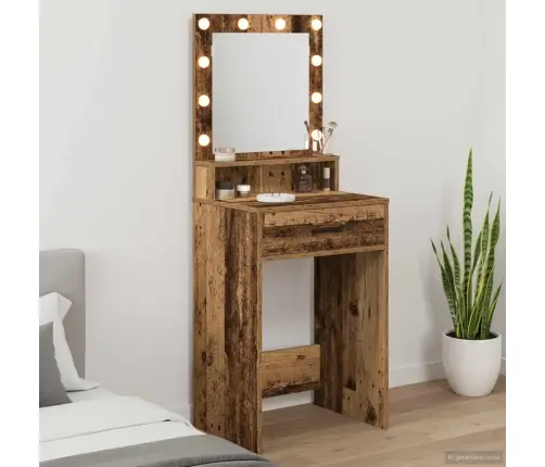 Kosmētikas Galdiņš Vecs Koks 50 X 41 X 135 Cm Inženierijas Koks Vidaxl