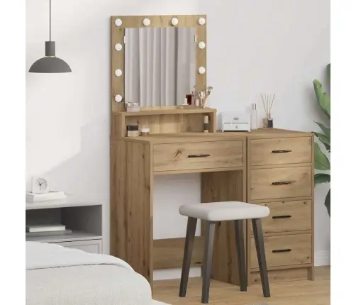 Kosmētikas Galdiņš Ar Plauktu Amatnieku Ozola 50 X 41 X 135 Cm Vidaxl